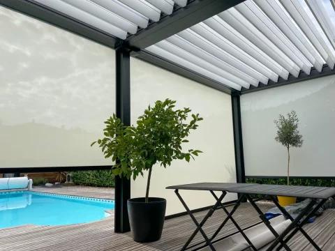 Pose d'une double pergola bioclimatique rétractable à BORDEAUX (33)  